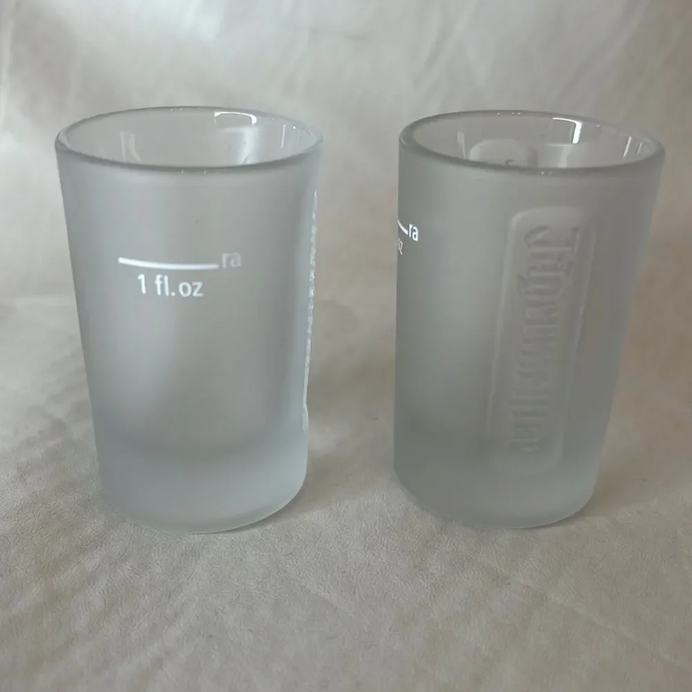 Jagermeister  1 Fl Oz Shot Frosted Glasses 1 1/2 In Diameter 2 3/4 In Tall Set 2